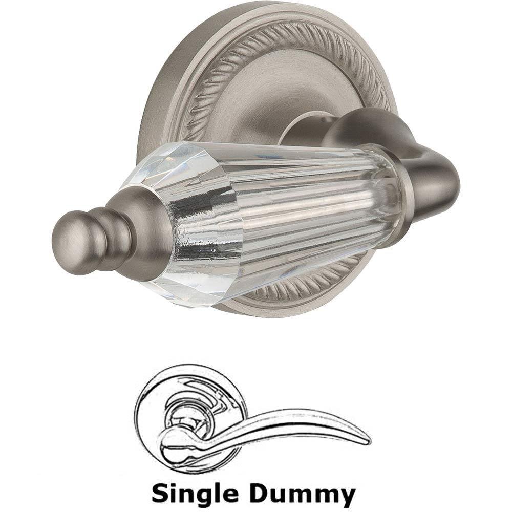 Single Dummy Lever Without Keyhole - Rope Rosette with Parlour Crystal Lever in Satin Nickel
