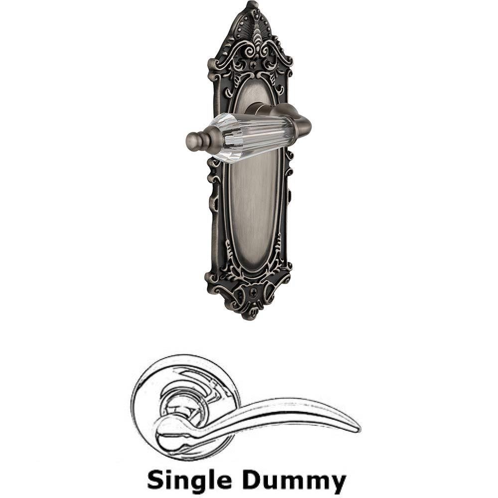 Single Dummy Lever Without Keyhole - Victorian Plate with Parlour Crystal Lever in Antique Pewter