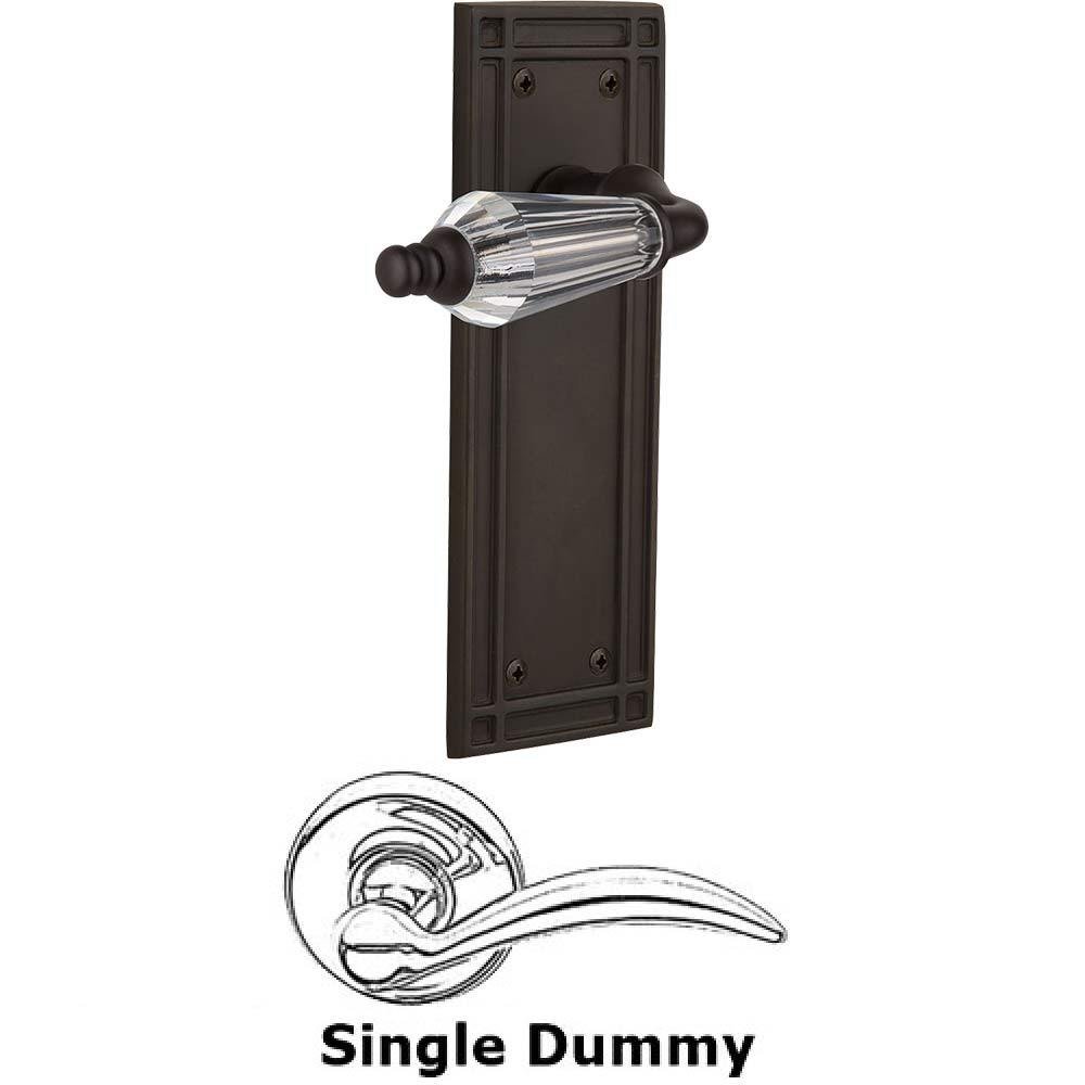 Single Dummy Lever Without Keyhole - Mission Plate with Parlour Crystal Lever in Oil Rubbed Bronze