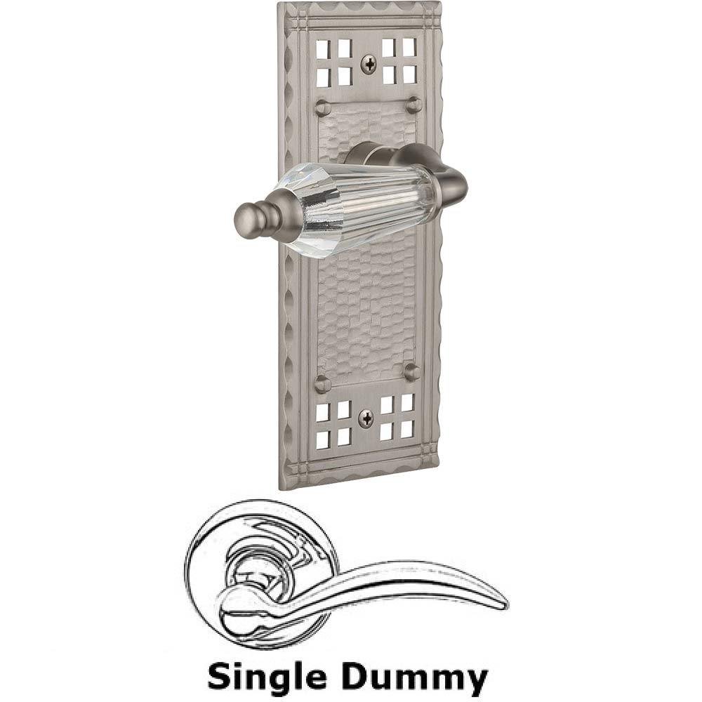 Single Dummy Lever Without Keyhole - Craftsman Plate with Parlour Crystal Lever in Satin Nickel