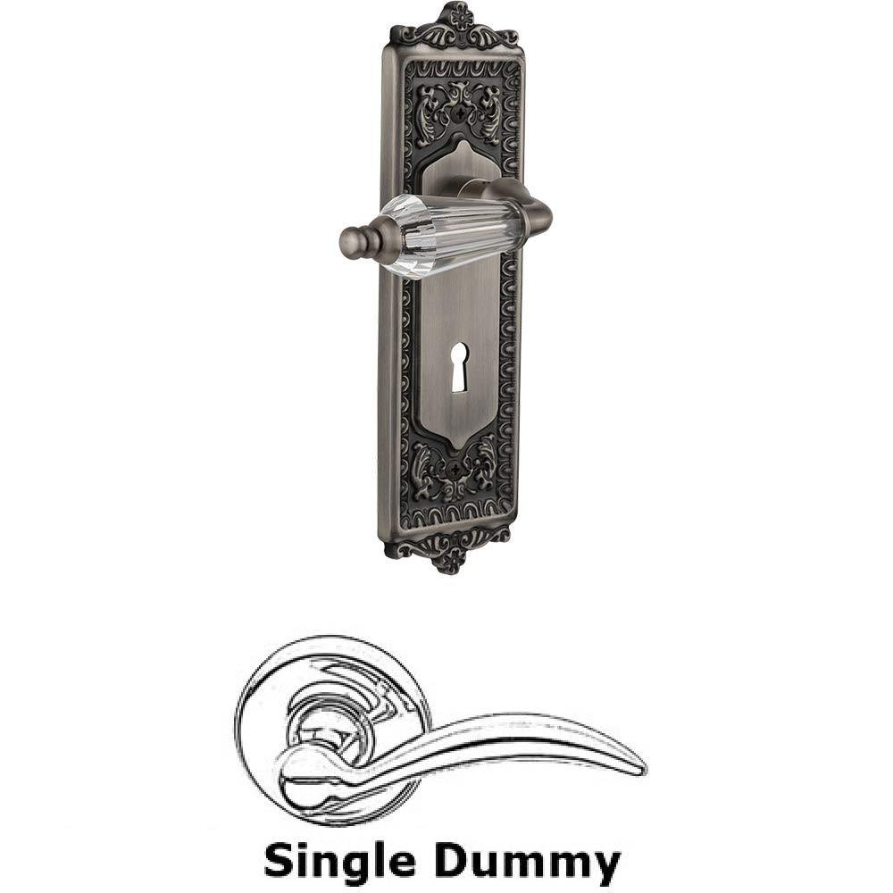 Single Dummy Lever With Keyhole - Egg & Dart Plate with Parlour Crystal Lever in Antique Pewter