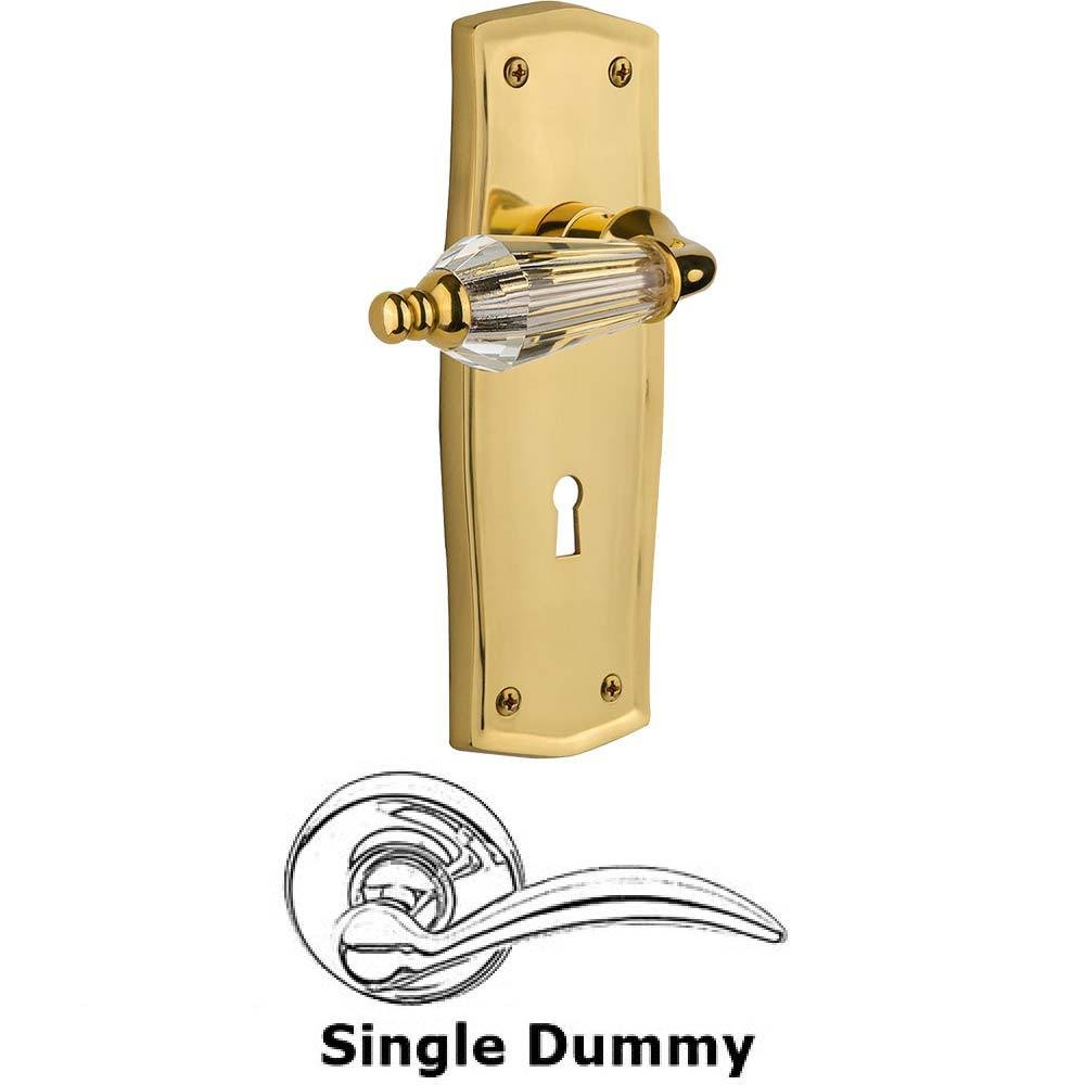Single Dummy Lever With Keyhole - Prairie Plate with Parlour Crystal Lever in Polished Brass