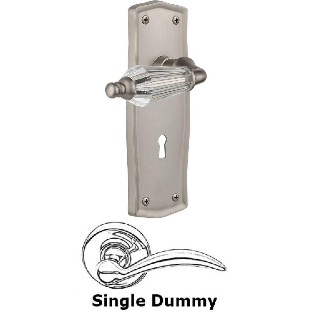 Single Dummy Lever With Keyhole - Prairie Plate with Parlour Crystal Lever in Satin Nickel