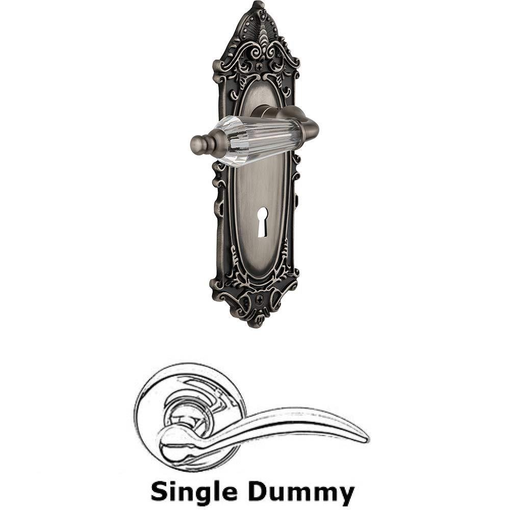 Single Dummy Lever With Keyhole - Victorian Plate with Parlour Crystal Lever in Antique Pewter