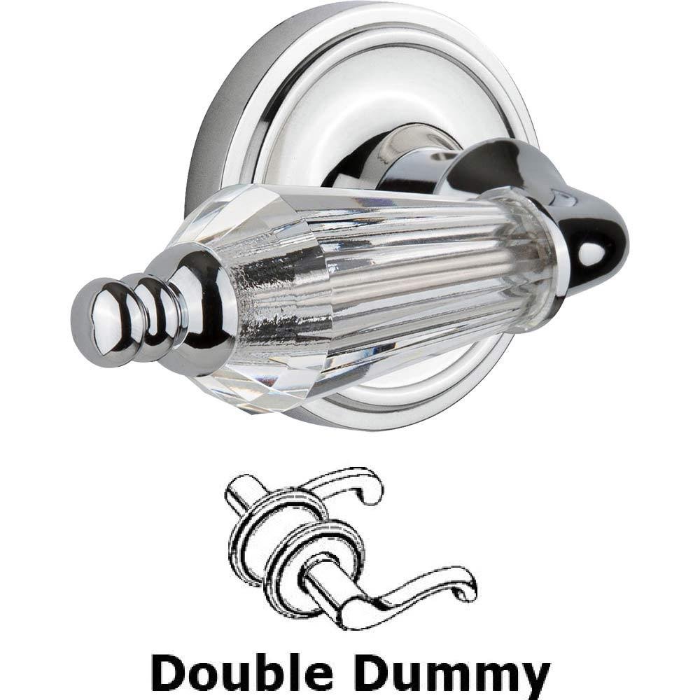 Double Dummy Classic Rosette with Parlour Crystal Lever in Bright Chrome