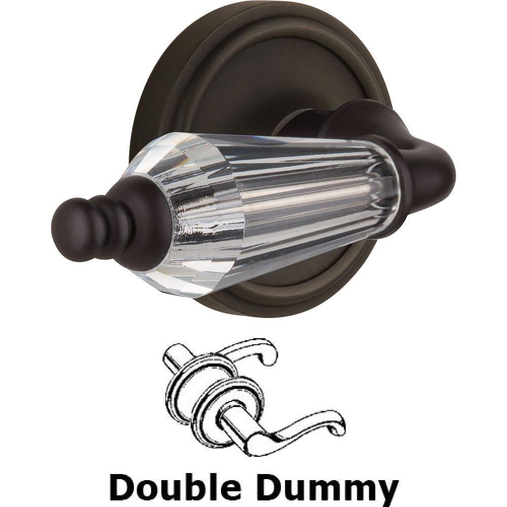 Double Dummy Classic Rosette with Parlour Crystal Lever in Oil Rubbed Bronze