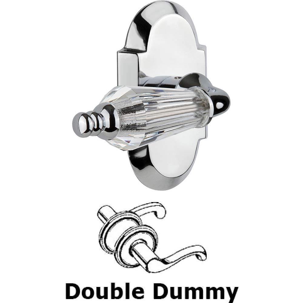 Double Dummy Set Without Keyhole - Cottage Plate with Parlour Crystal Lever in Bright Chrome