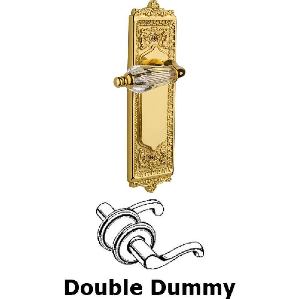 Double Dummy Set Without Keyhole - Egg & Dart Plate with Parlour Crystal Lever in Polished Brass
