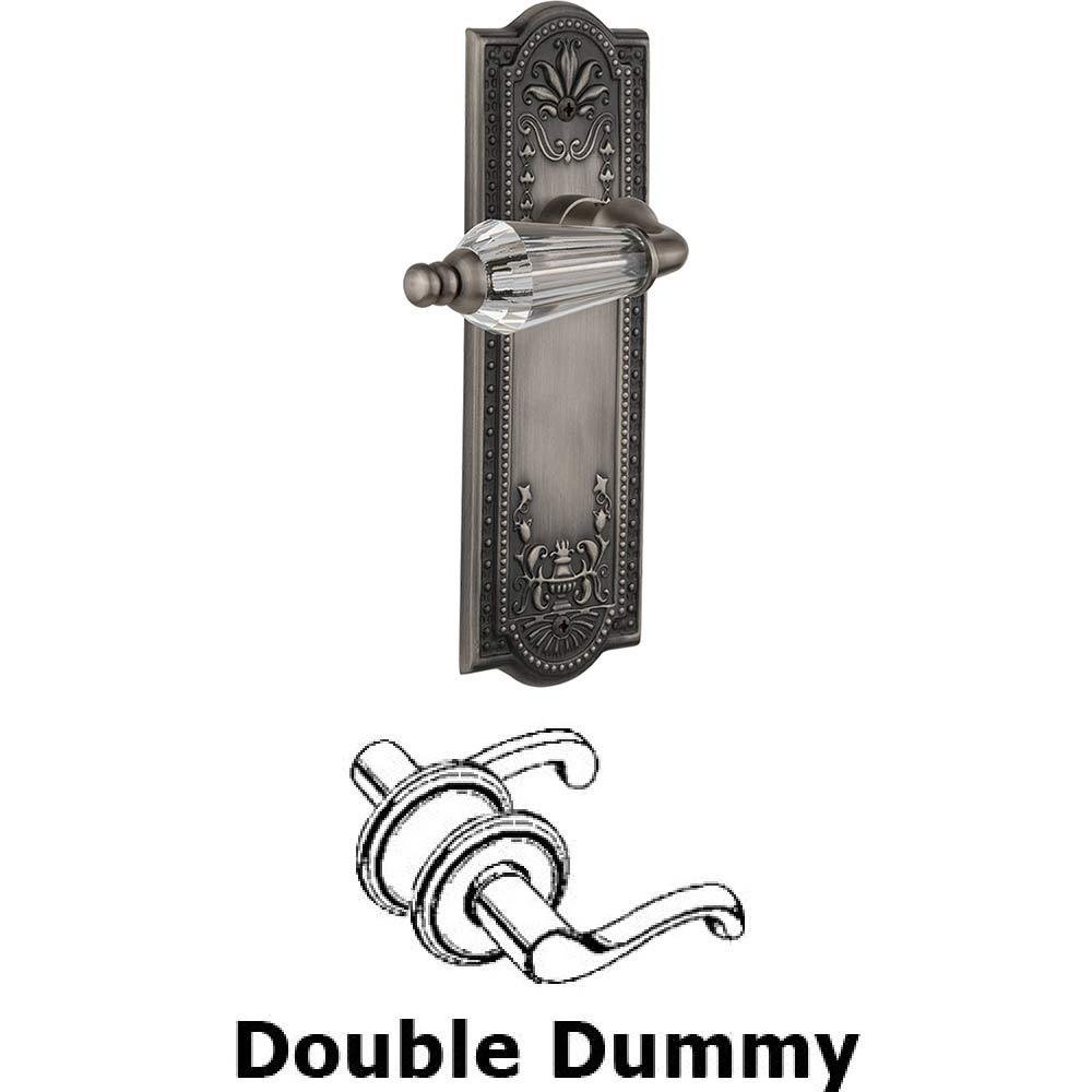 Double Dummy Set Without Keyhole - Meadows Plate with Parlour Crystal Lever in Antique Pewter