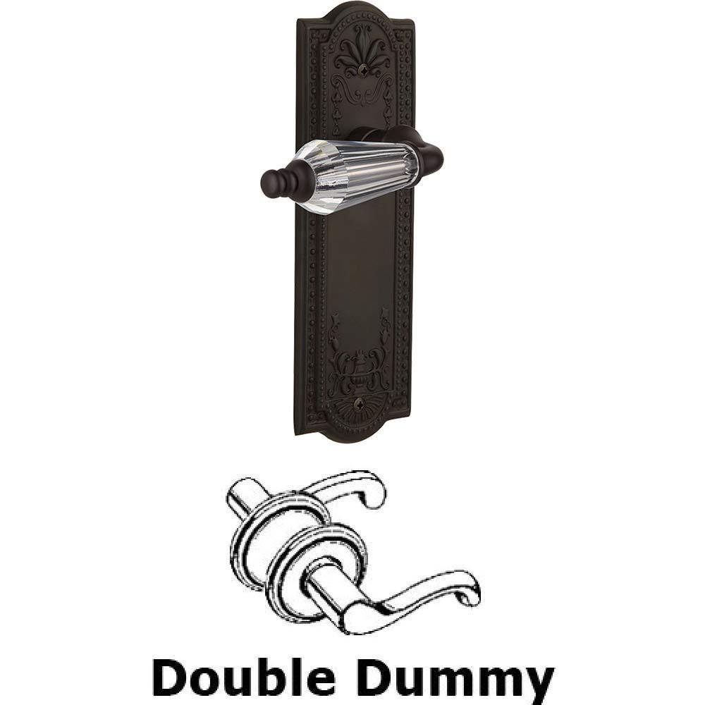 Double Dummy Set Without Keyhole - Meadows Plate with Parlour Crystal Lever in Oil Rubbed Bronze