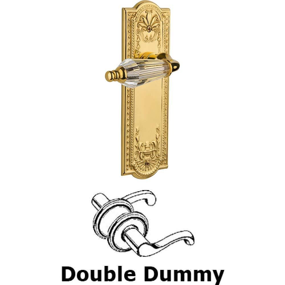 Double Dummy Set Without Keyhole - Meadows Plate with Parlour Crystal Lever in Polished Brass