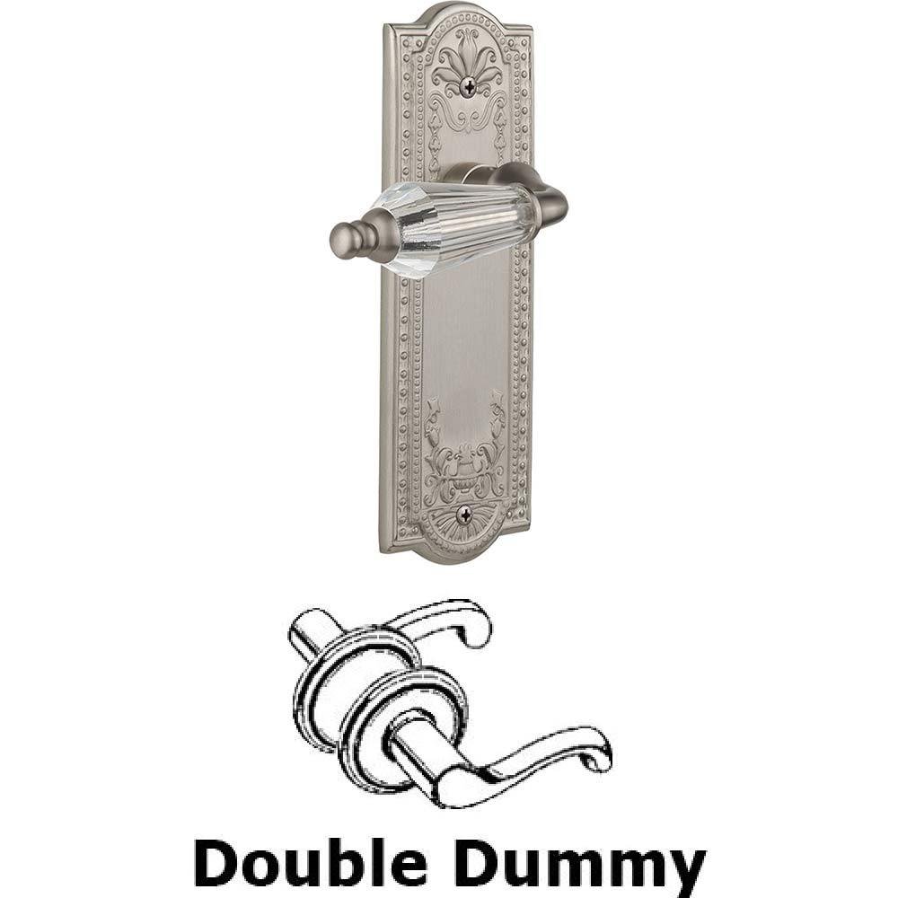 Double Dummy Set Without Keyhole - Meadows Plate with Parlour Crystal Lever in Satin Nickel