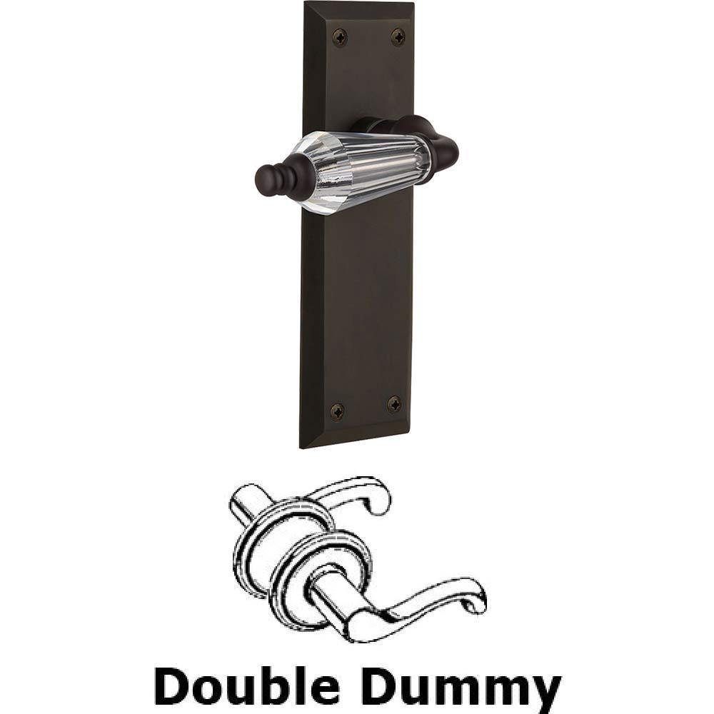 Double Dummy Set Without Keyhole - New York Plate with Parlour Crystal Lever in Oil Rubbed Bronze