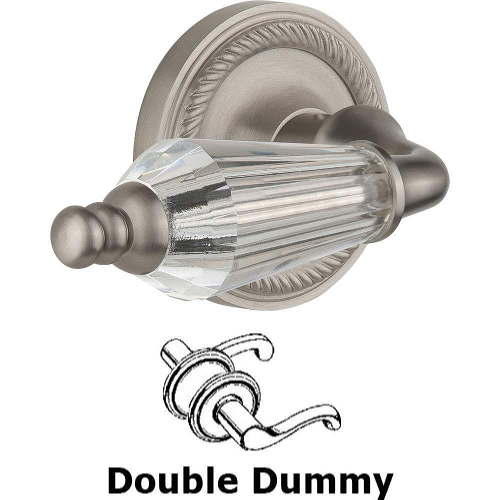Double Dummy Set Without Keyhole - Rope Rosette with Parlour Crystal Lever in Satin Nickel