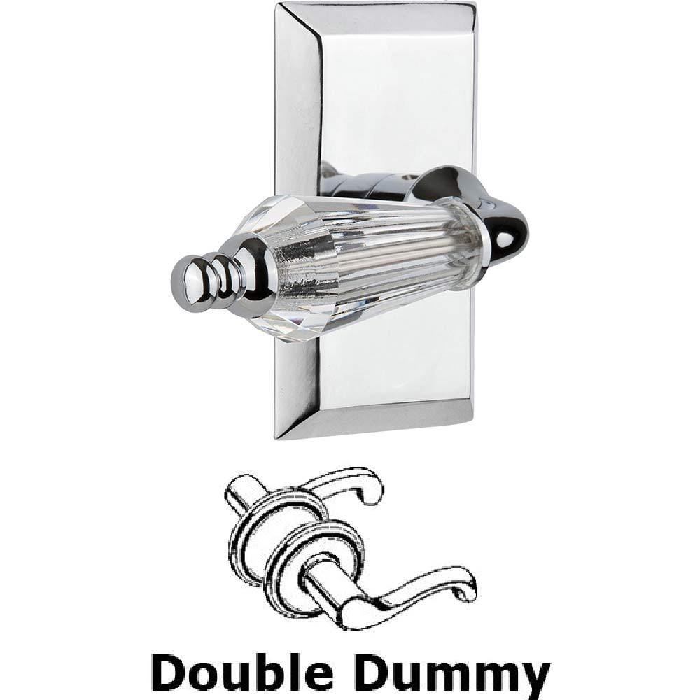Double Dummy Set Without Keyhole - Studio Plate with Parlour Crystal Lever in Bright Chrome