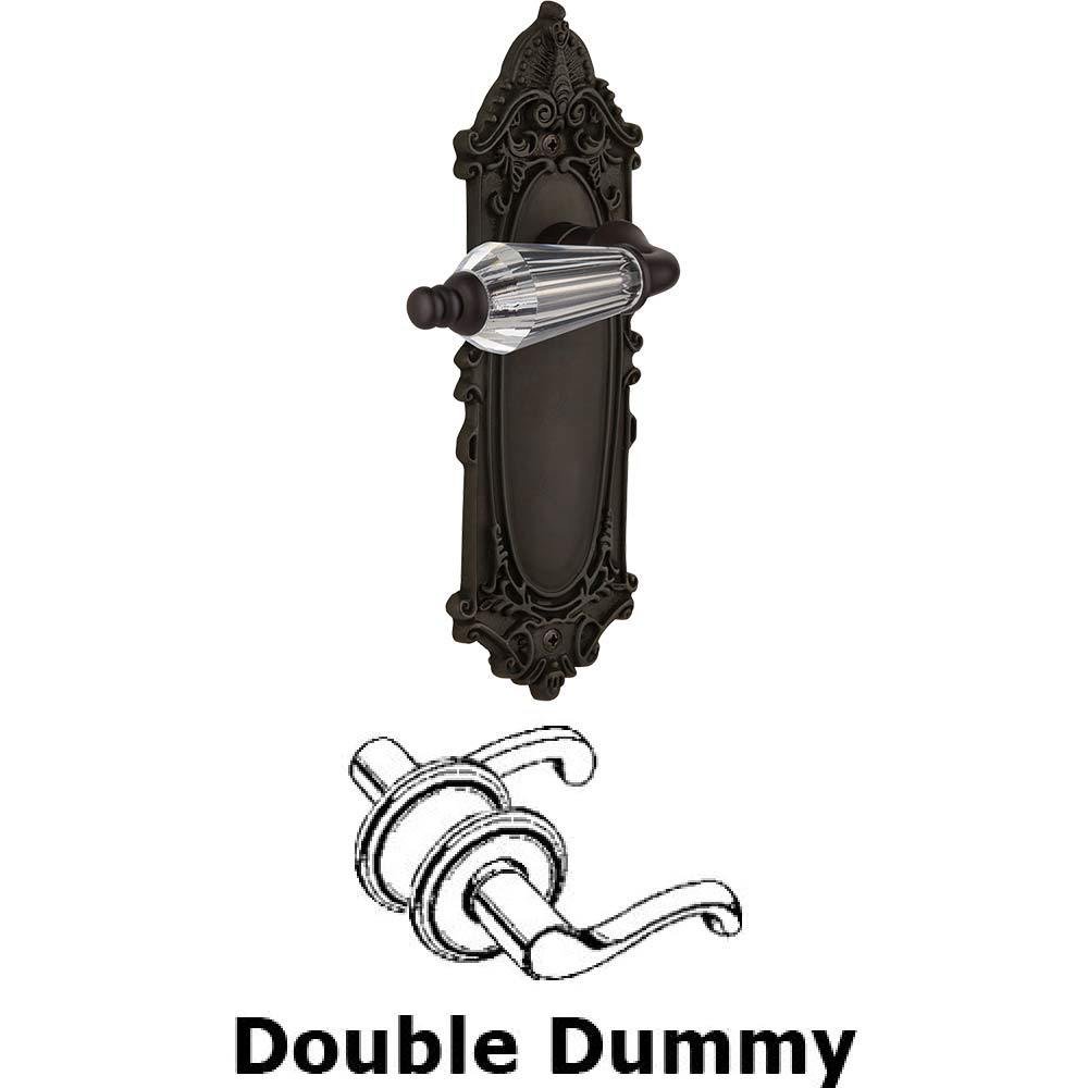 Double Dummy Set Without Keyhole - Victorian Plate with Parlour Crystal Lever in Oil Rubbed Bronze