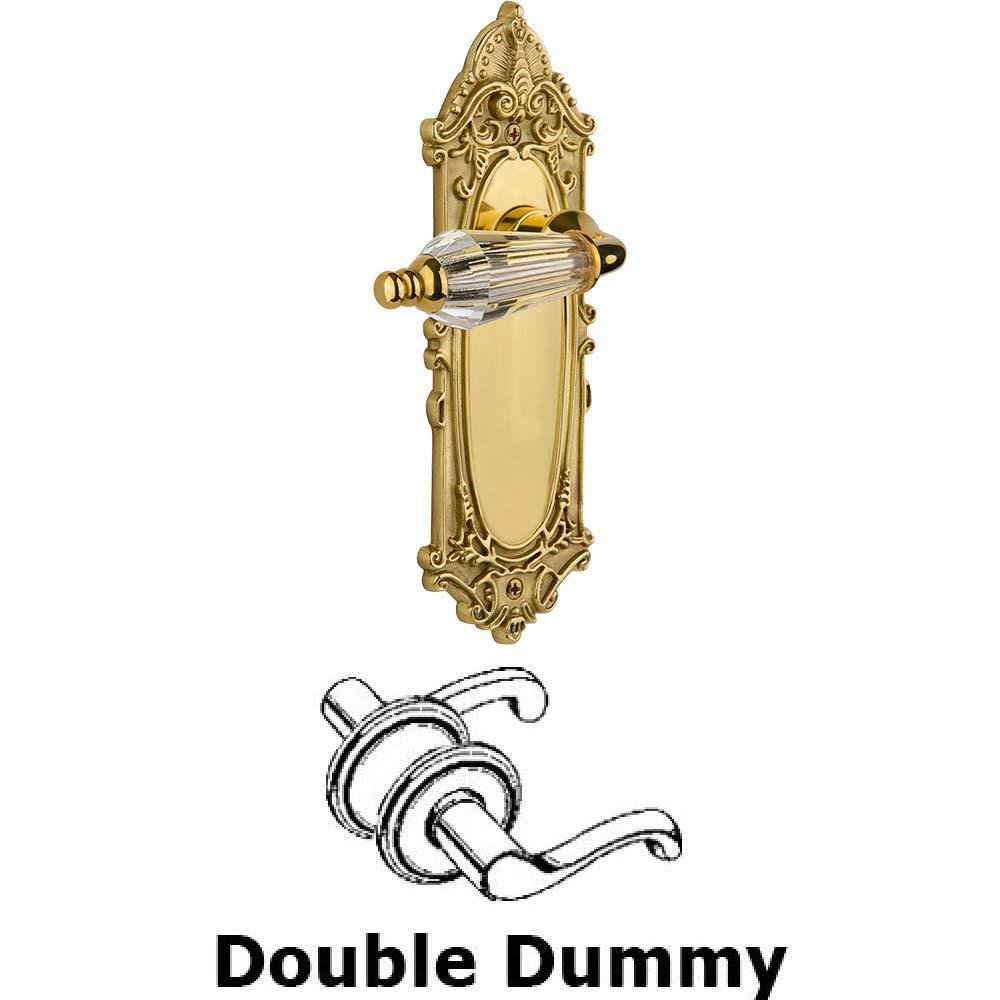 Double Dummy Set Without Keyhole - Victorian Plate with Parlour Crystal Lever in Unlacquered Brass