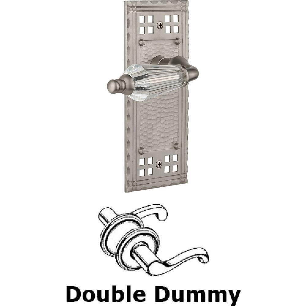 Double Dummy Set Without Keyhole - Craftsman Plate with Parlour Crystal Lever in Satin Nickel