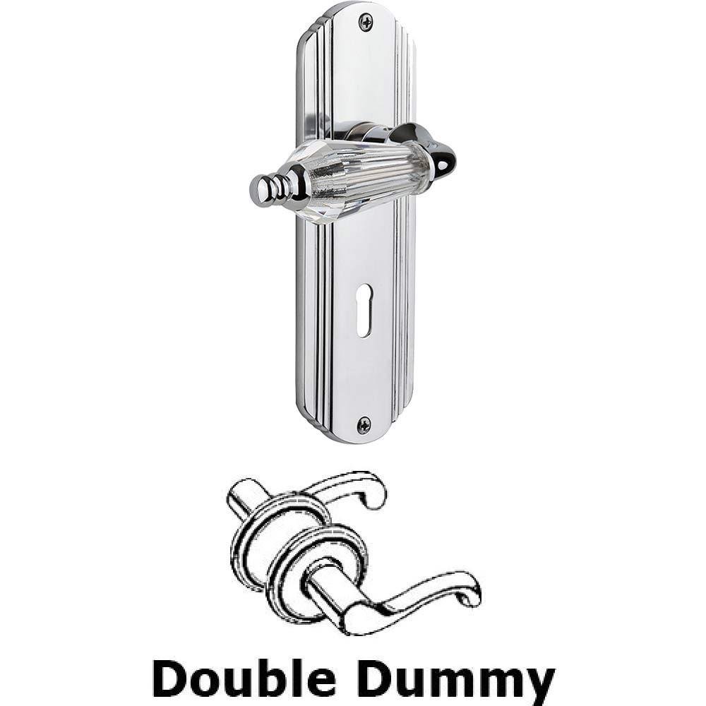 Double Dummy Set With Keyhole - Deco Plate with Parlour Crystal Lever in Bright Chrome