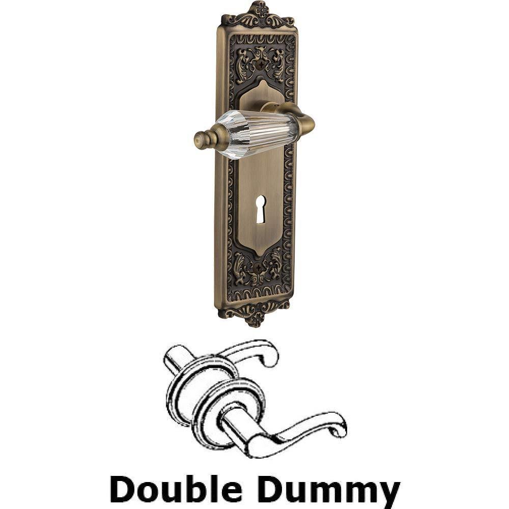 Double Dummy Set With Keyhole - Egg & Dart Plate with Parlour Crystal Lever in Antique Brass