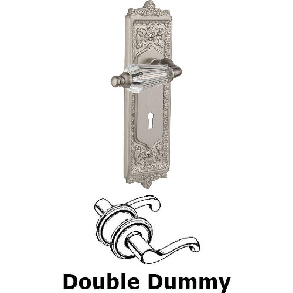 Double Dummy Set With Keyhole - Egg & Dart Plate with Parlour Crystal Lever in Satin Nickel