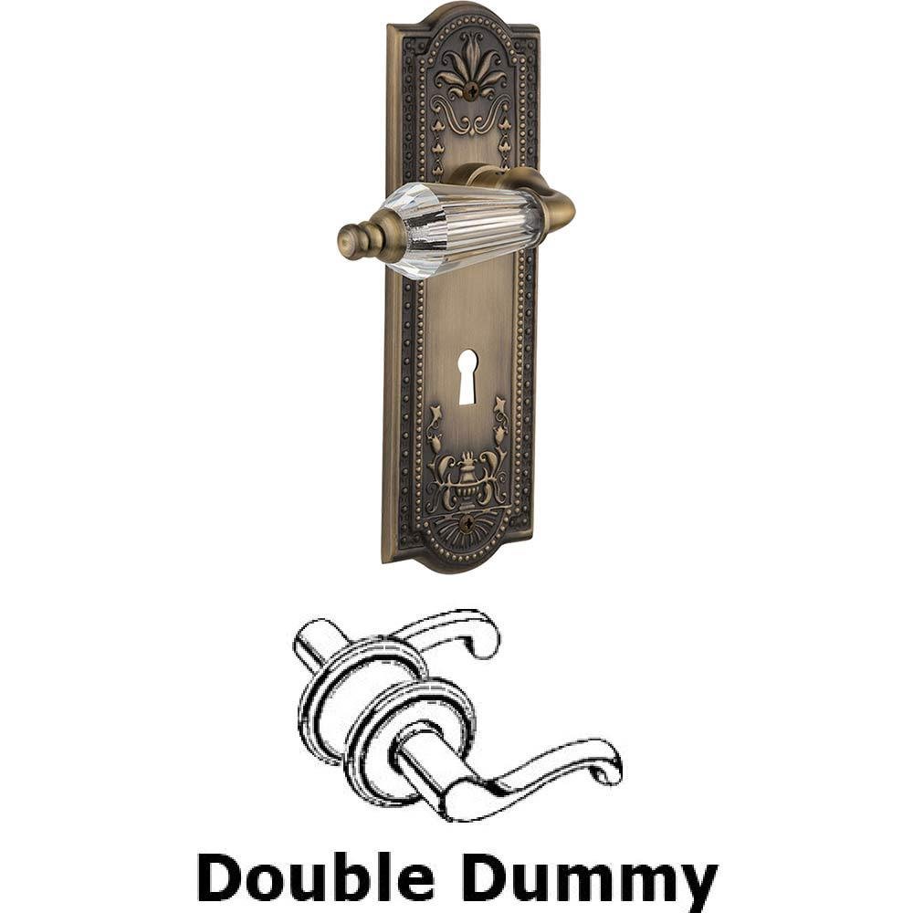 Double Dummy Set With Keyhole - Meadows Plate with Parlour Crystal Lever in Antique Brass