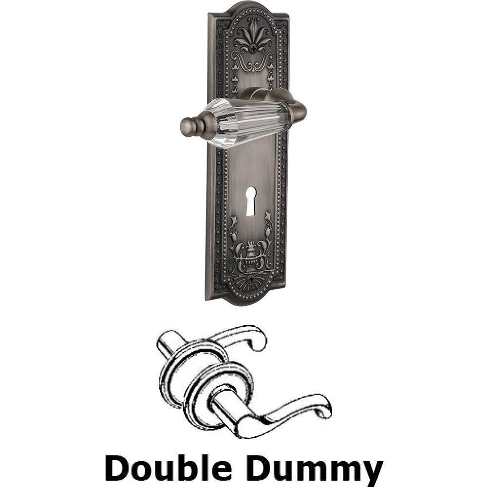 Double Dummy Set With Keyhole - Meadows Plate with Parlour Crystal Lever in Antique Pewter