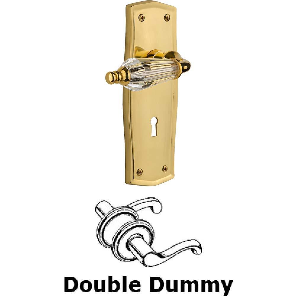 Double Dummy Set With Keyhole - Prairie Plate with Parlour Crystal Lever in Polished Brass