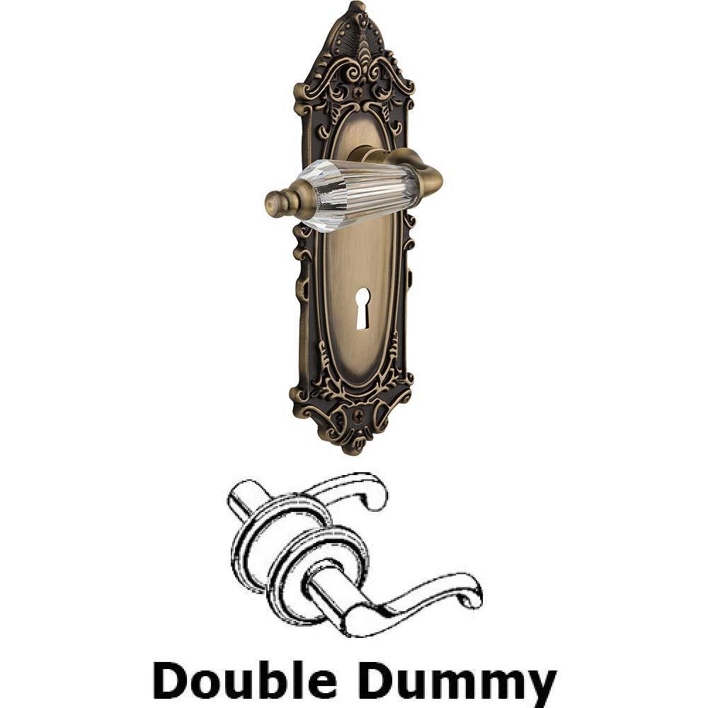 Double Dummy Set With Keyhole - Victorian Plate with Parlour Crystal Lever in Antique Brass