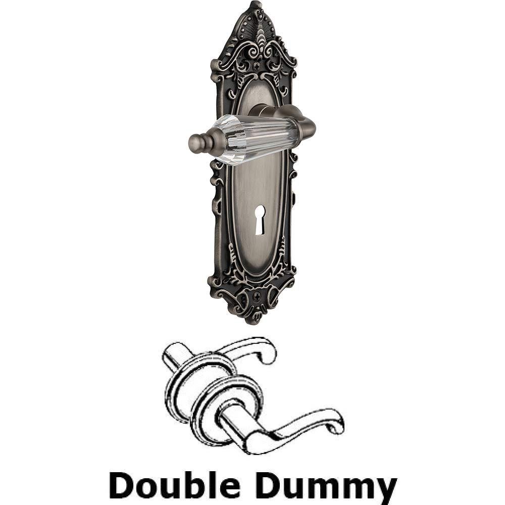 Double Dummy Set With Keyhole - Victorian Plate with Parlour Crystal Lever in Antique Pewter