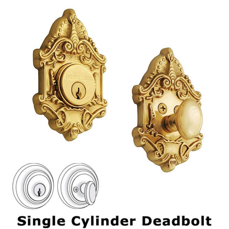 Single Deadbolt in Unlacquered Brass