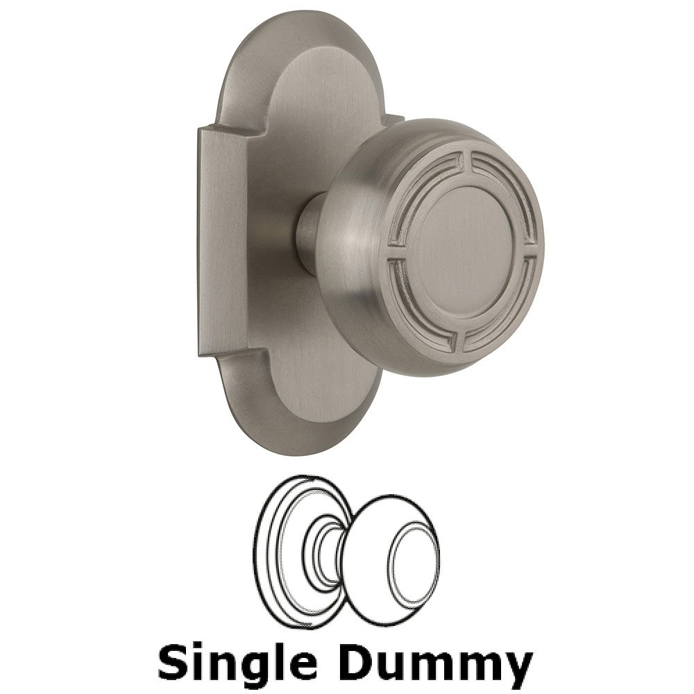Dummy Cottage Plate with Mission Knob in Satin Nickel