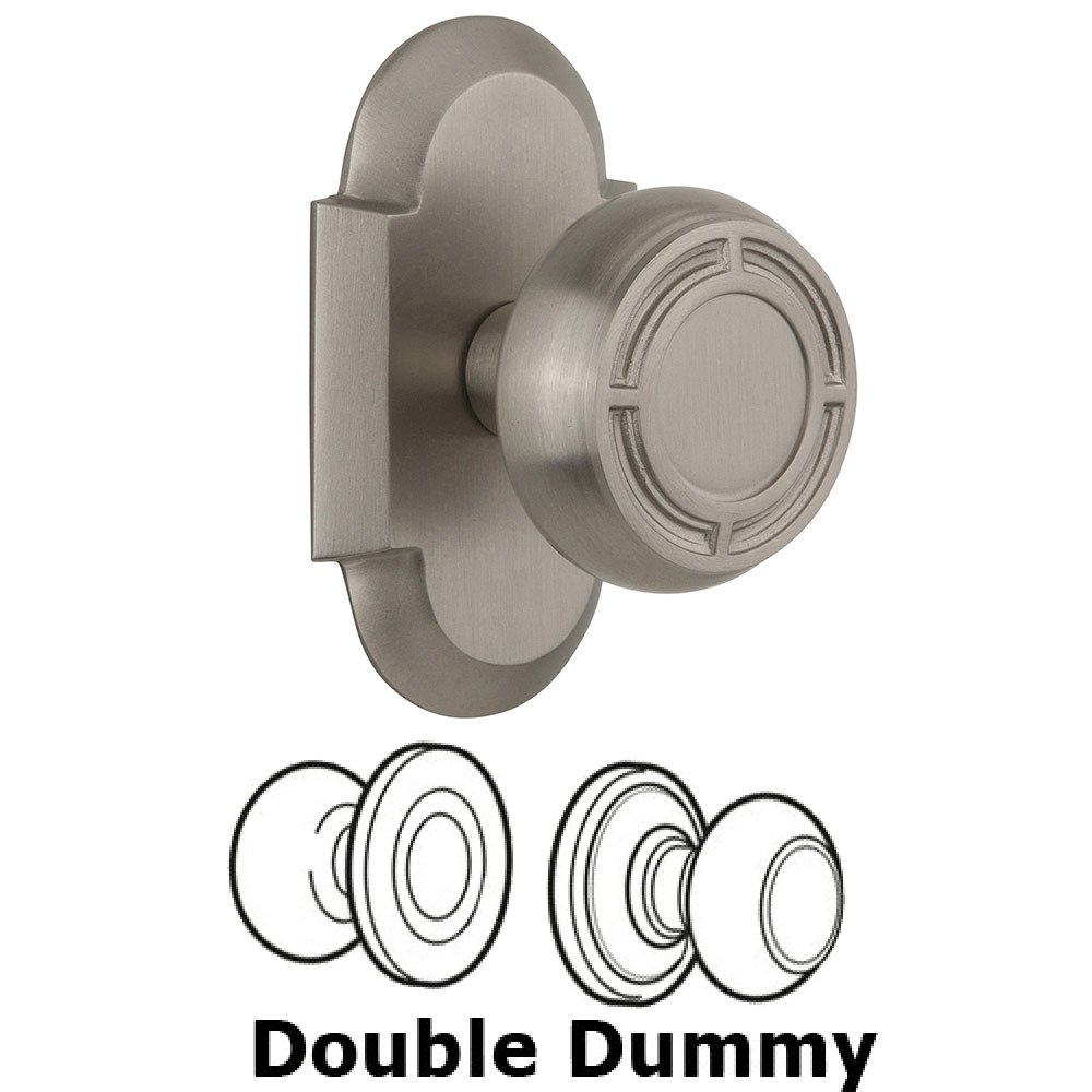 Double Dummy Cottage Plate with Mission Knob in Satin Nickel