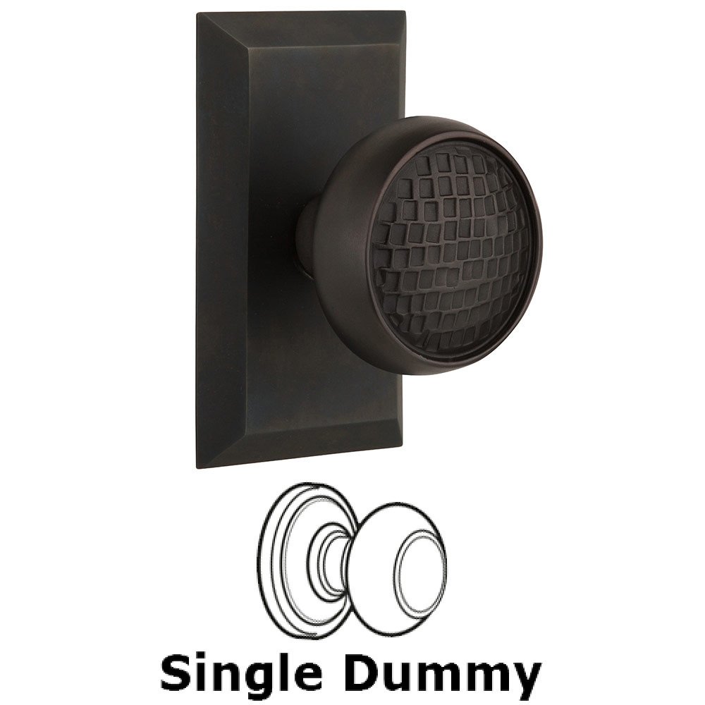 Dummy Studio Plate with Craftsman Knob in Oil Rubbed Bronze