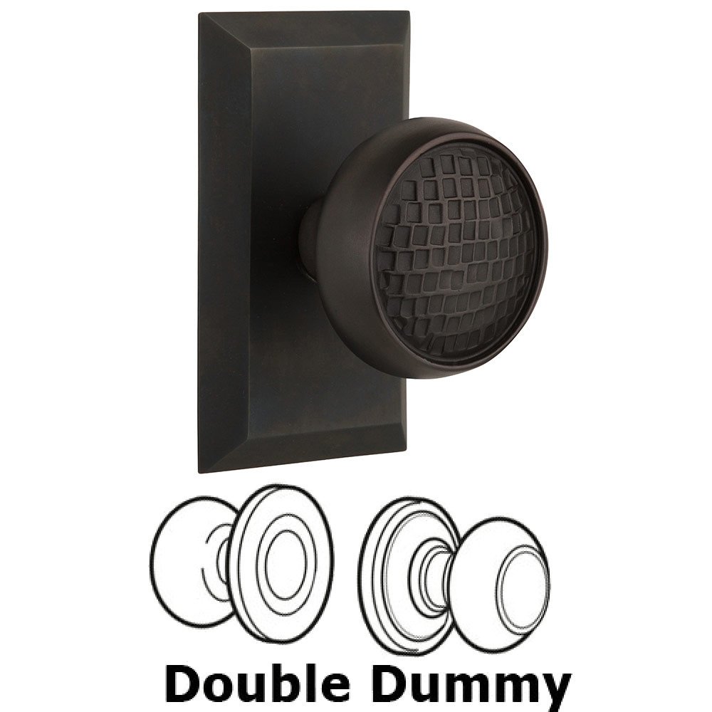 Double Dummy Studio Plate with Craftsman Knob in Oil Rubbed Bronze