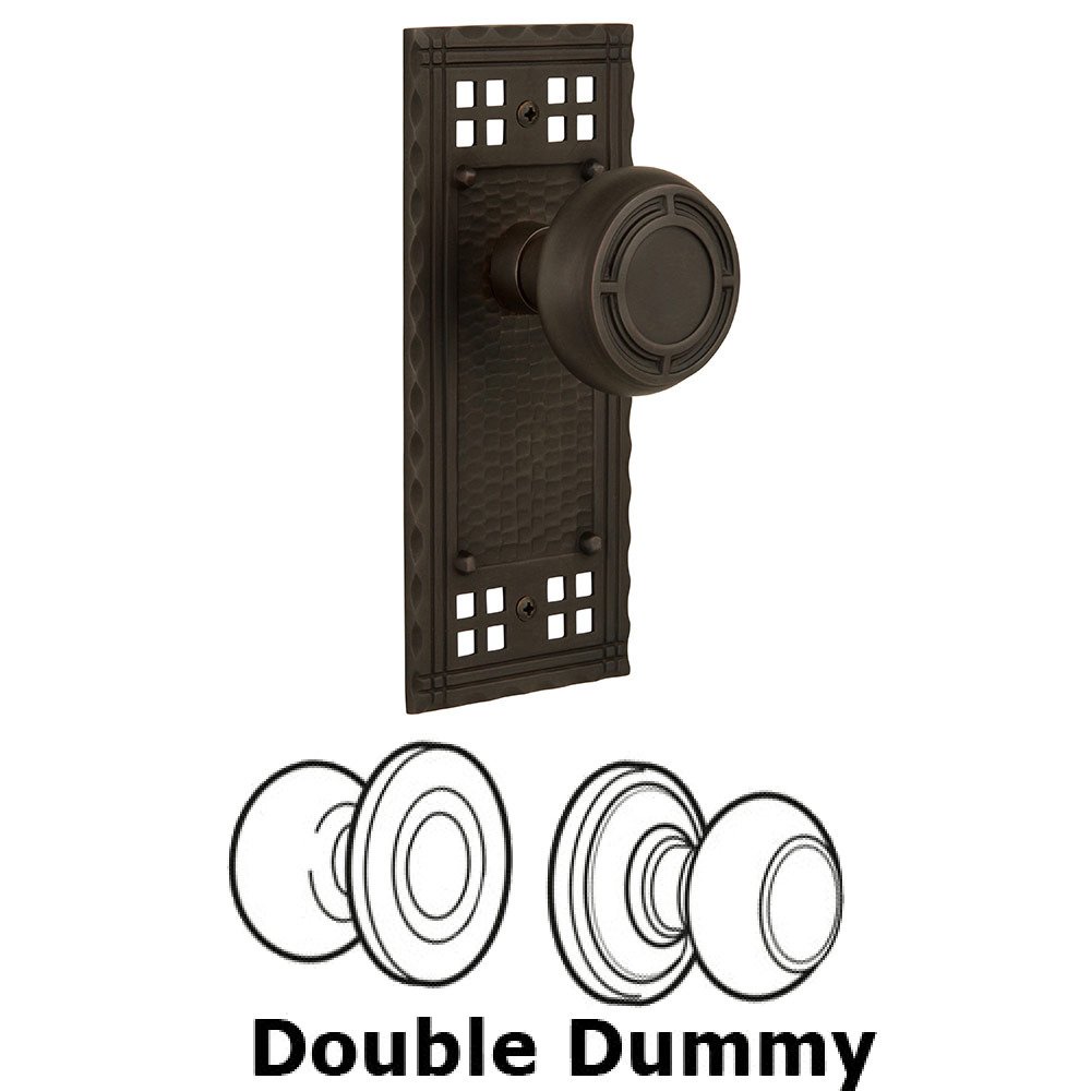 Double Dummy Craftsman Plate with Mission Knob in Oil Rubbed Bronze