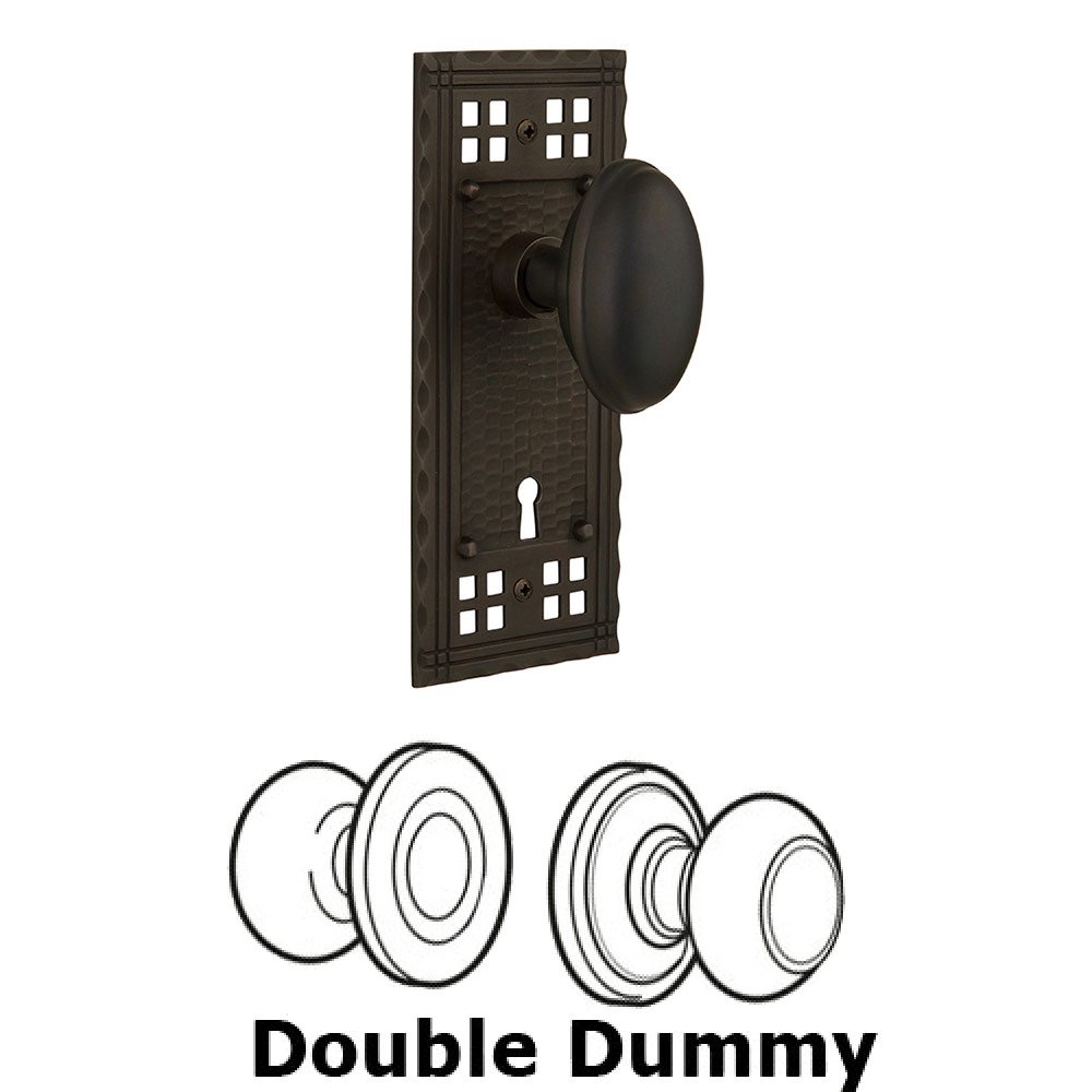 Double Dummy Craftsman Plate with Homestead Knob and Keyhole in Oil Rubbed Bronze