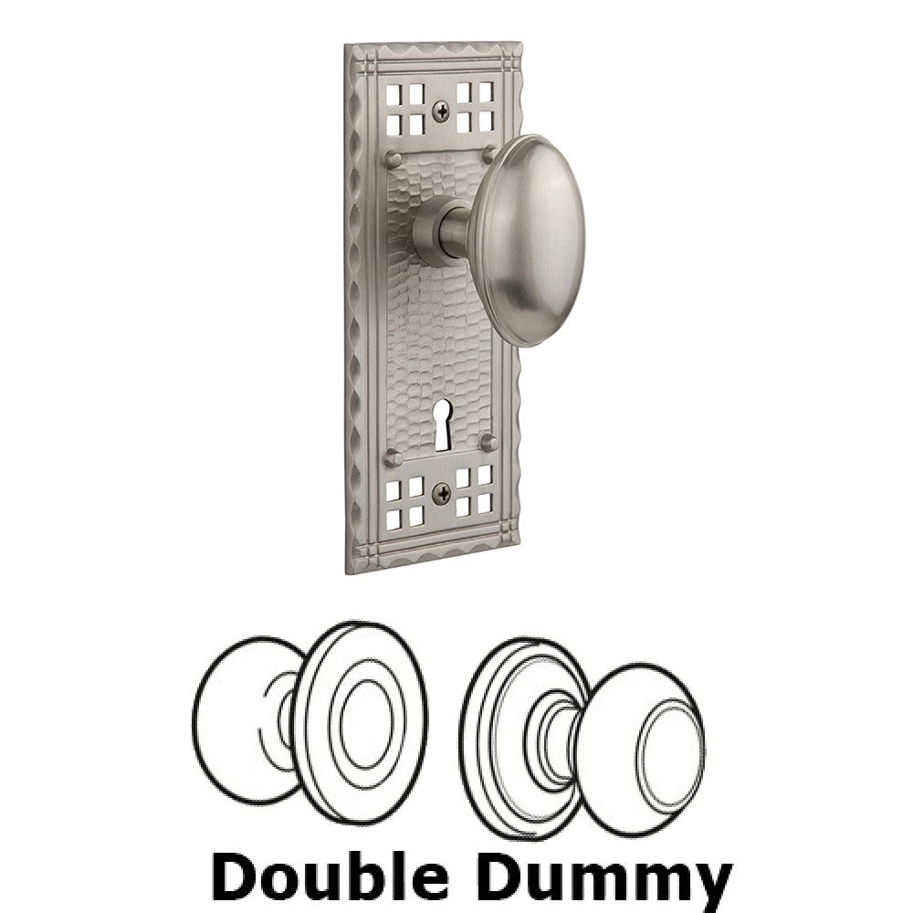 Double Dummy Craftsman Plate with Homestead Knob and Keyhole in Satin Nickel