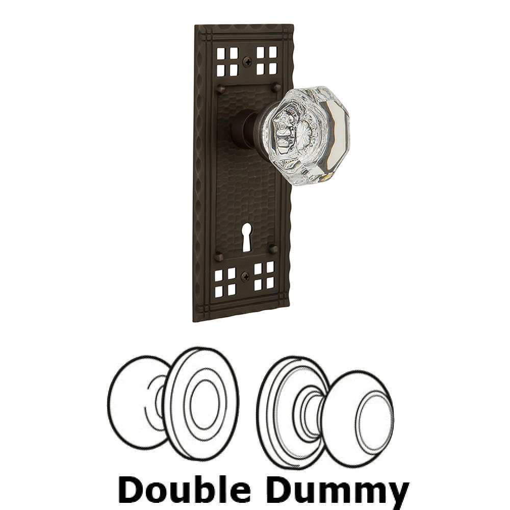 Double Dummy Craftsman Plate with Waldorf Knob and Keyhole in Oil Rubbed Bronze