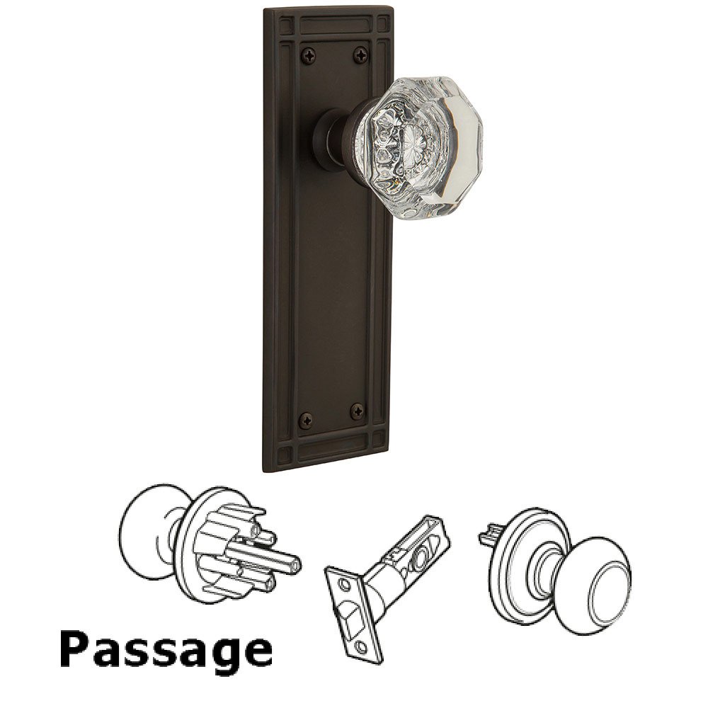Passage Mission Plate with Waldorf Door Knob in Oil-Rubbed Bronze