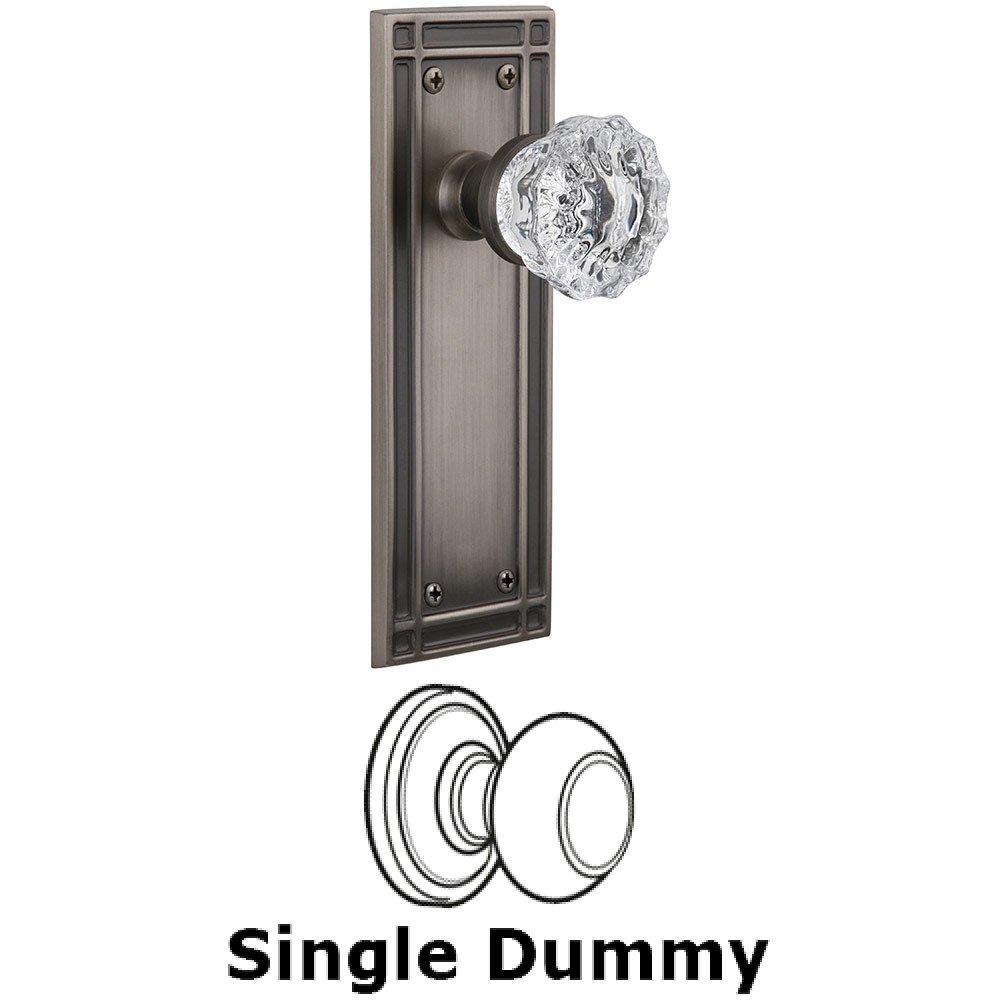 Single Dummy Mission Plate with Crystal Knob in Antique Pewter