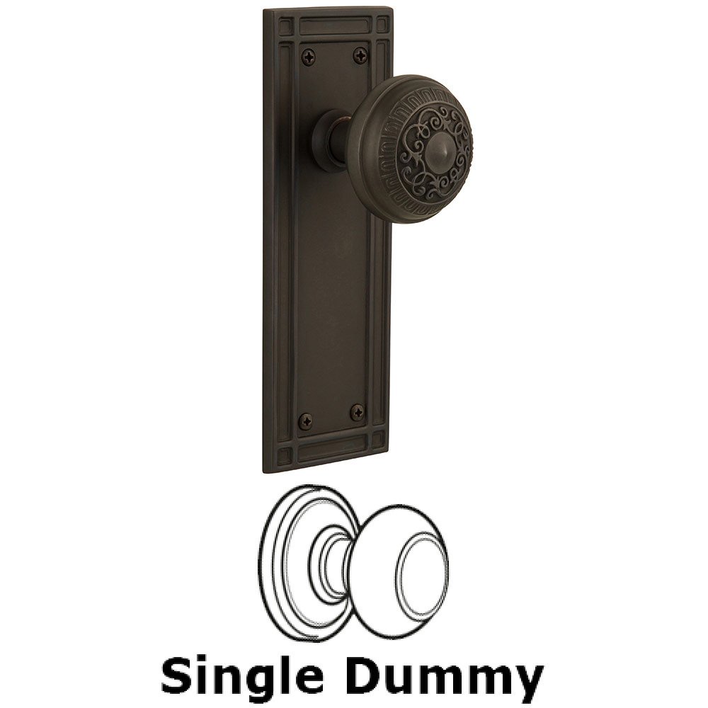 Single Dummy Mission Plate with Egg and Dart Knob in Oil Rubbed Bronze