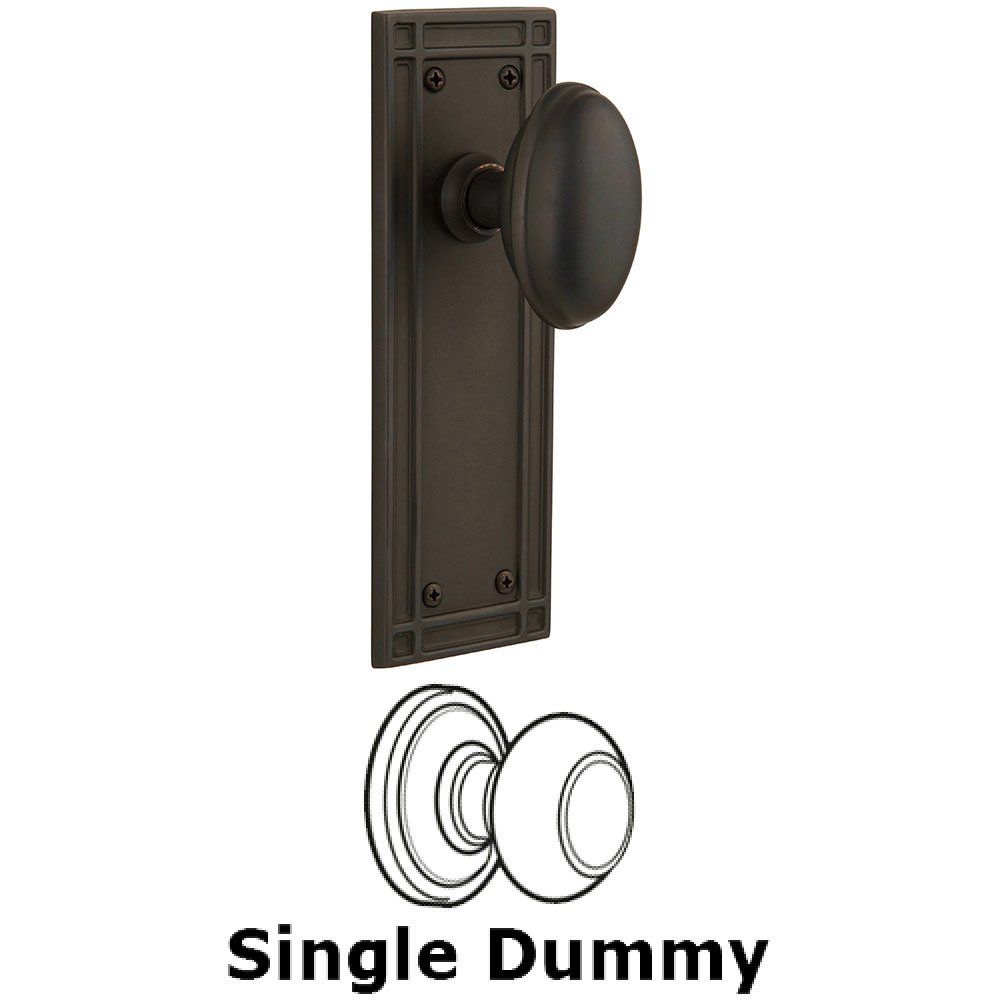 Single Dummy Mission Plate with Homestead Knob in Oil Rubbed Bronze