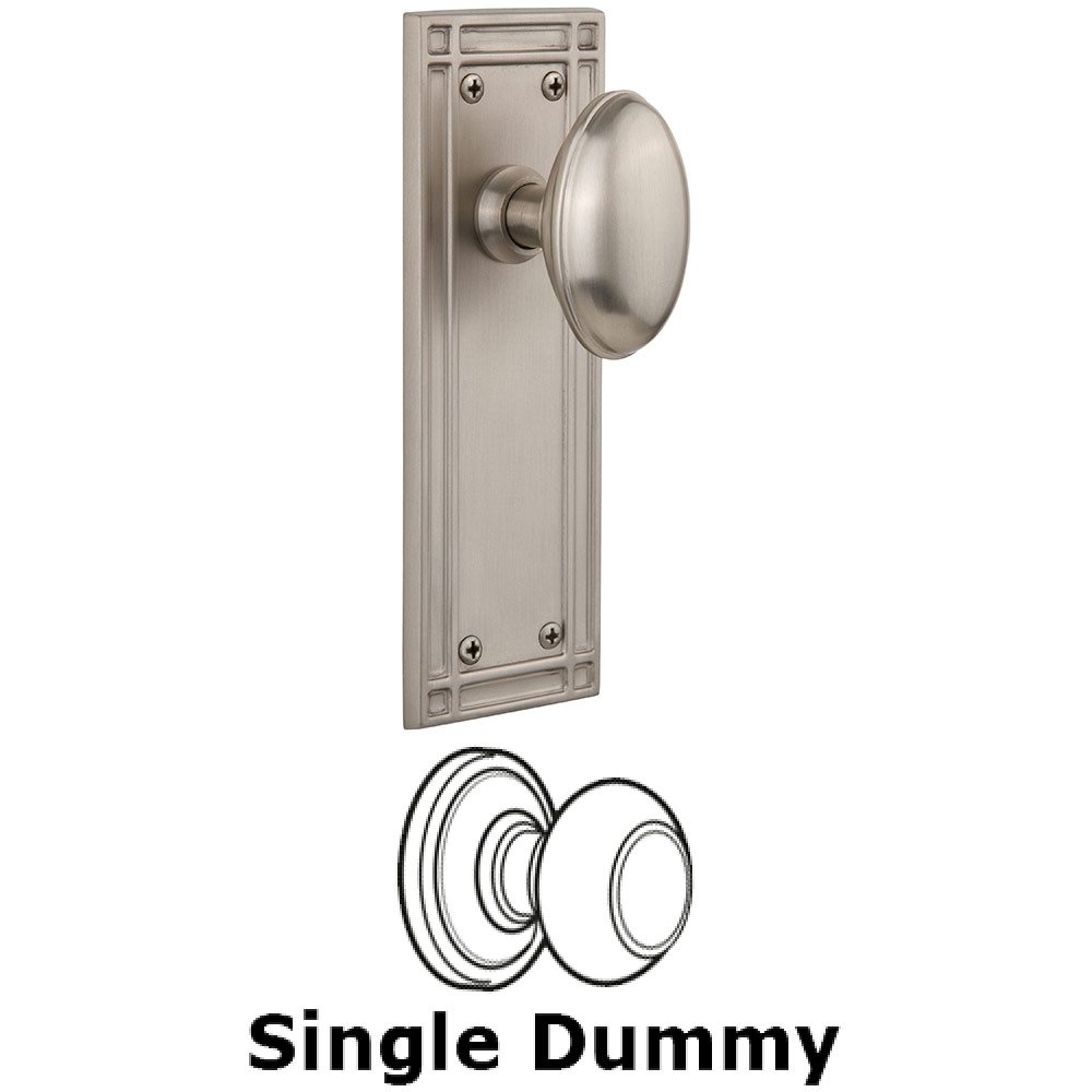 Single Dummy Mission Plate with Homestead Knob in Satin Nickel