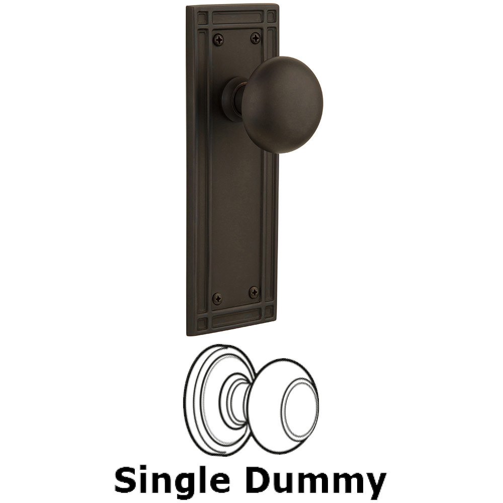 Single Dummy Mission Plate with New York Knob in Oil Rubbed Bronze
