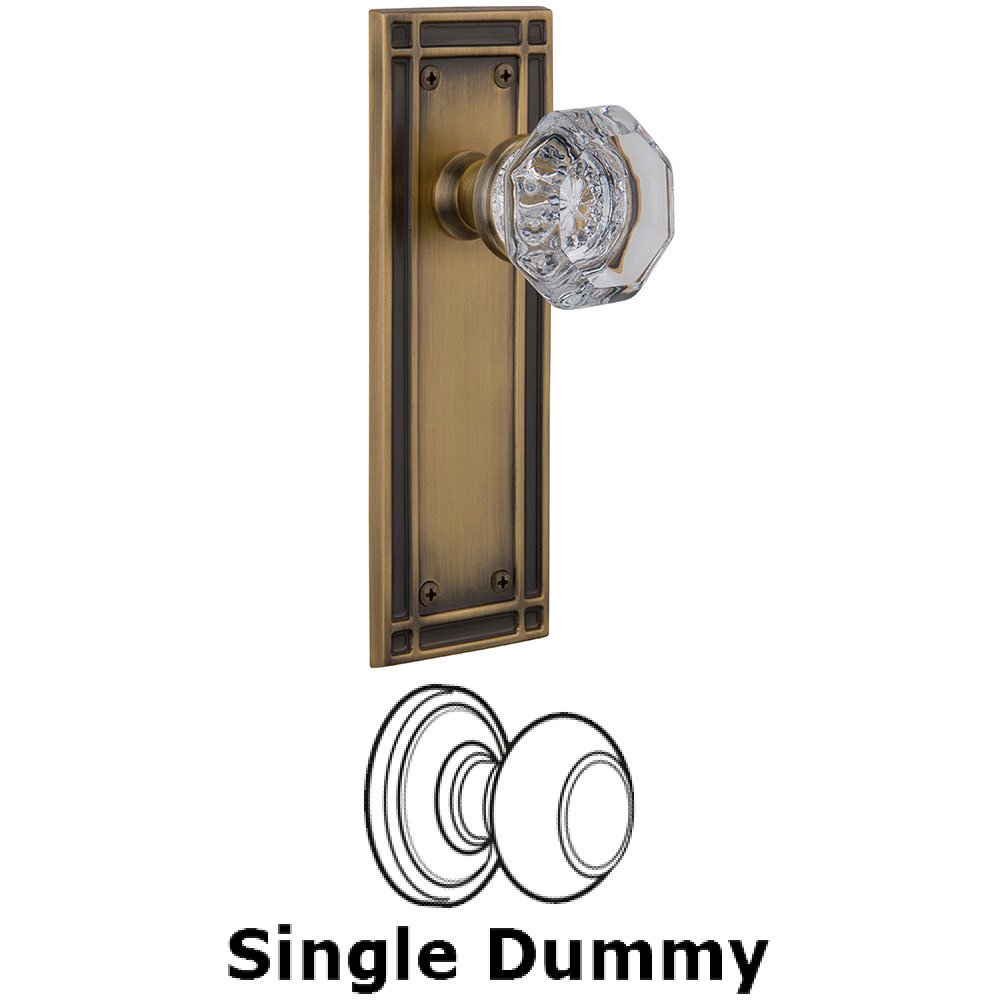 Single Dummy Mission Plate with Waldorf Knob in Antique Brass