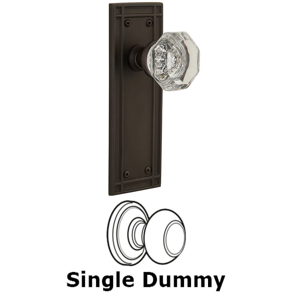 Single Dummy Mission Plate with Waldorf Knob in Oil Rubbed Bronze