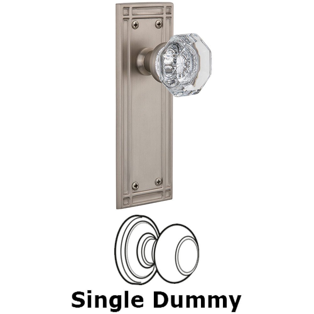 Single Dummy Mission Plate with Waldorf Knob in Satin Nickel