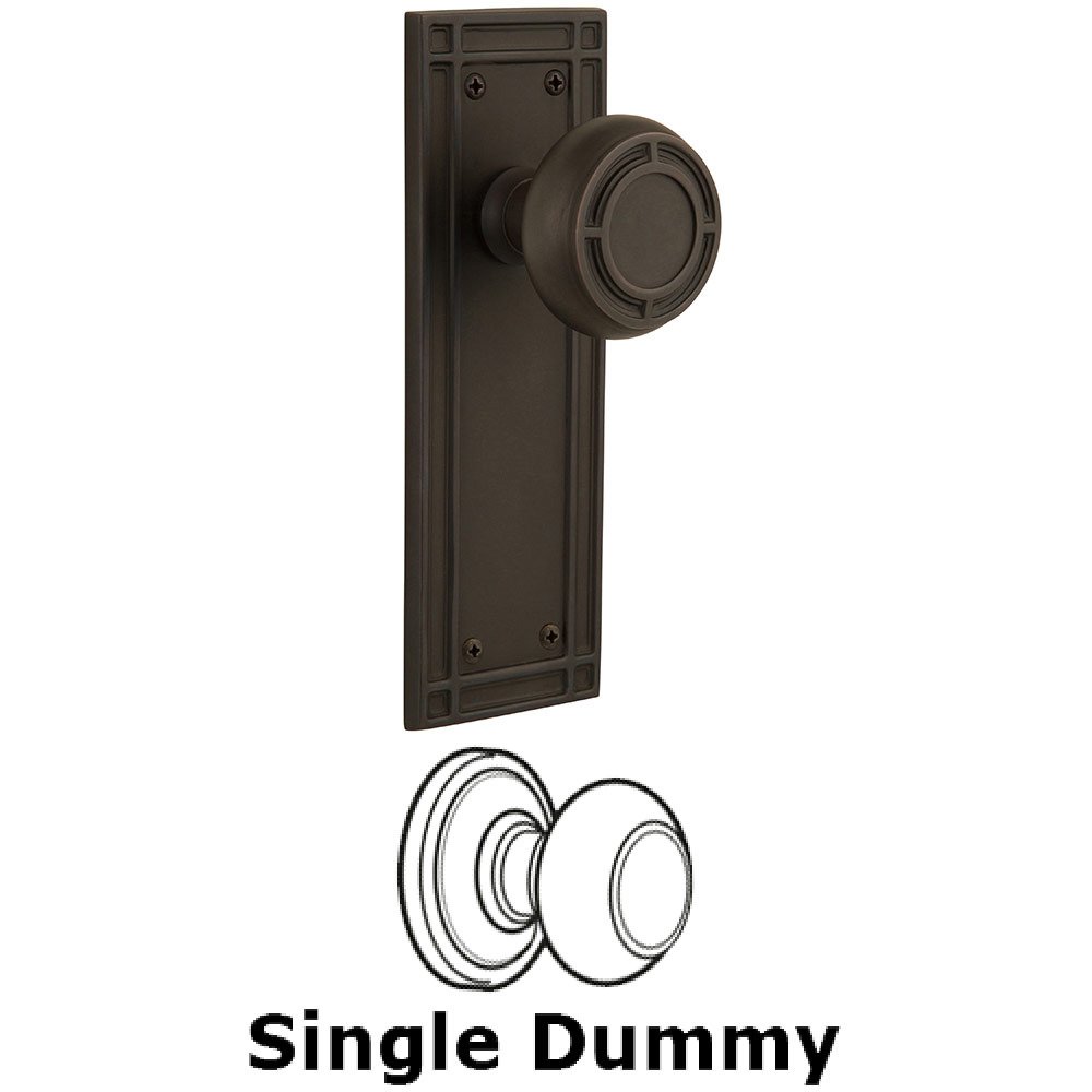 Single Dummy Mission Plate with Mission Knob in Oil Rubbed Bronze