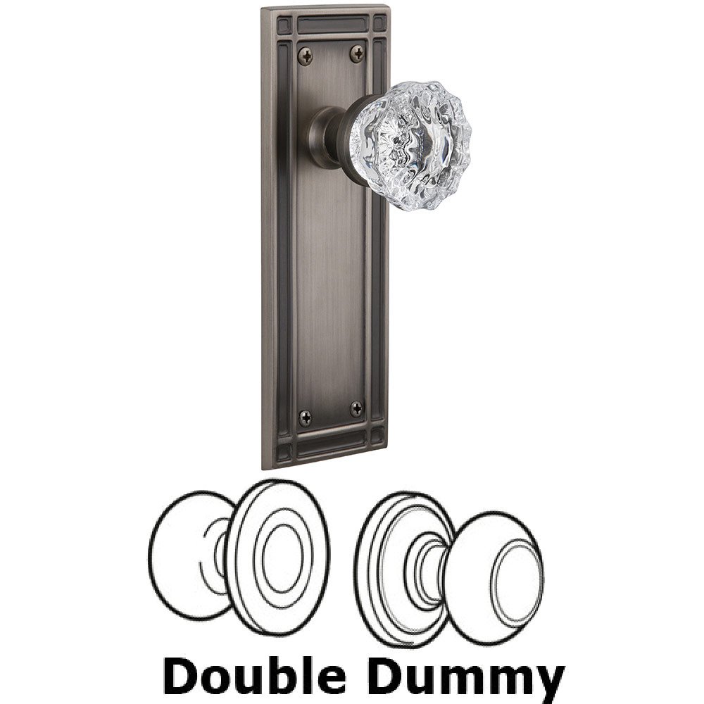 Double Dummy Mission Plate with Crystal Knob in Antique Pewter